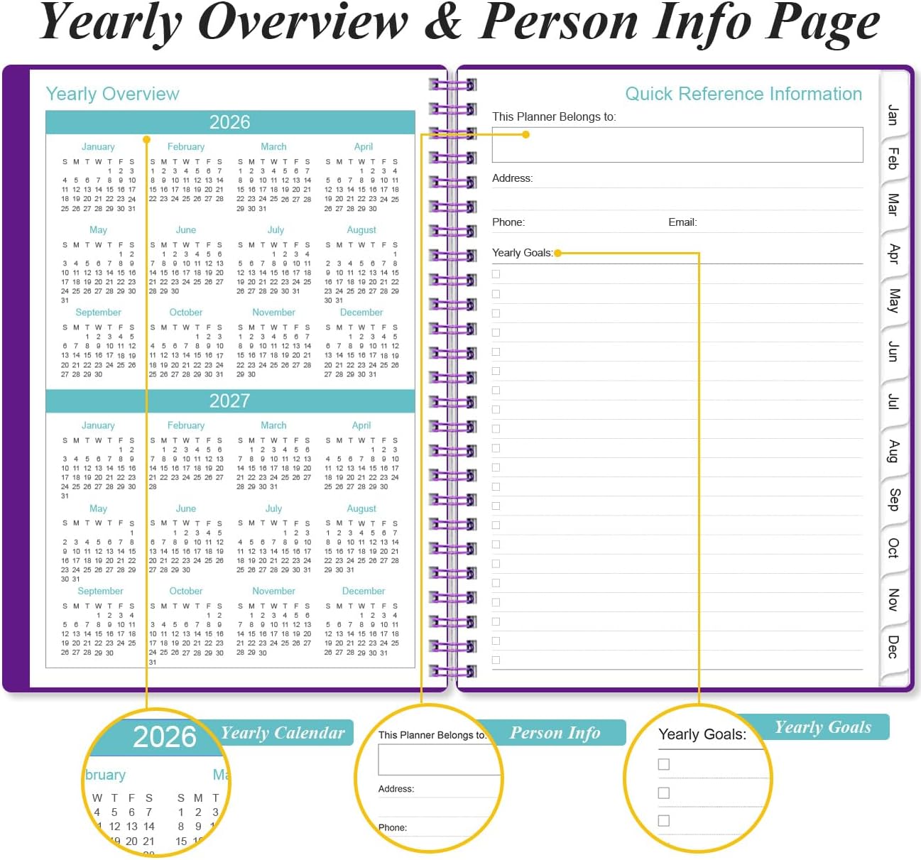 2026 Appointment Book & Planner - 2026 Daily Hourly Planner from January 2026 - December 2026, Weekly Appointment Book with 30-Minute Interval, Medium 6.4" x 8.5", Purple-B
