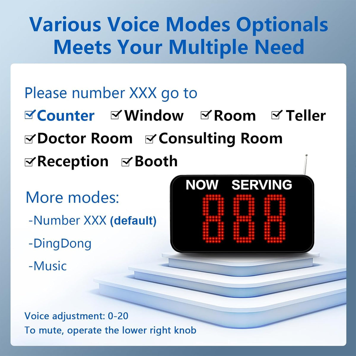 Take a Number System Queue Calling System Queue Management System with Thermal Printer for Medical Clinic Restaurant Hospital Bank Waiting for Haunted House (1 keypad 1 Display 1 Printer)
