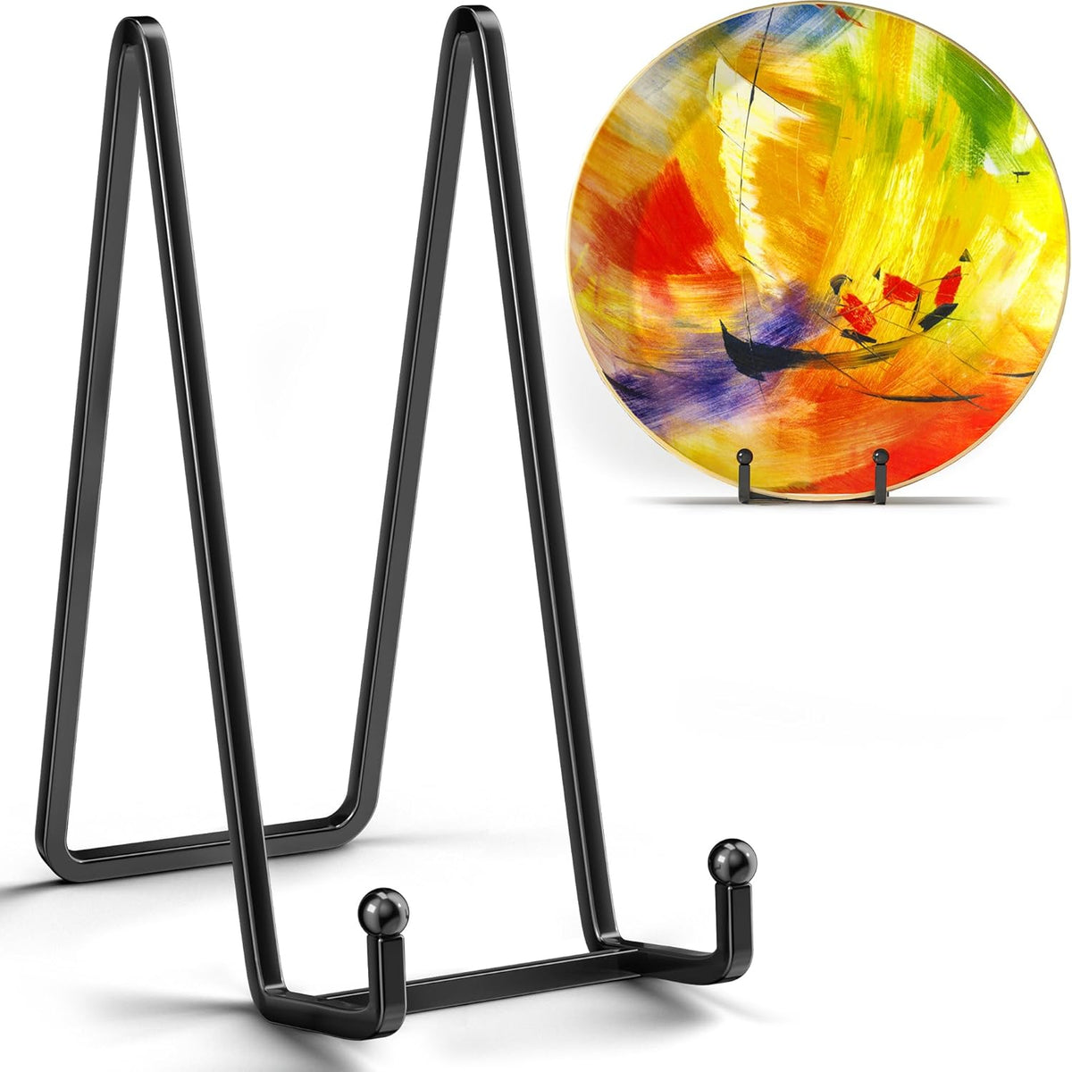 12 Inch Large Plate Stands for Display - Metal Picture Frame Easel Stands for Plates, Books, Platters, Plaques, Decor (2 Pack)