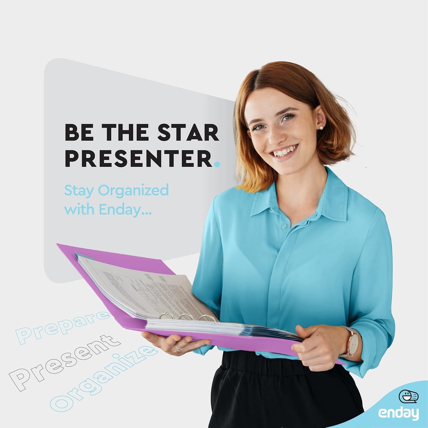 3 Ring Binder Purple, 1 Inch, 1” Clear View Cover with 2 Inside Pockets Round Ring Binder, Colored School Supplies Binders, Also Available in Pink, Blue, Grey, Green, and Red (6 PC) – by Enday