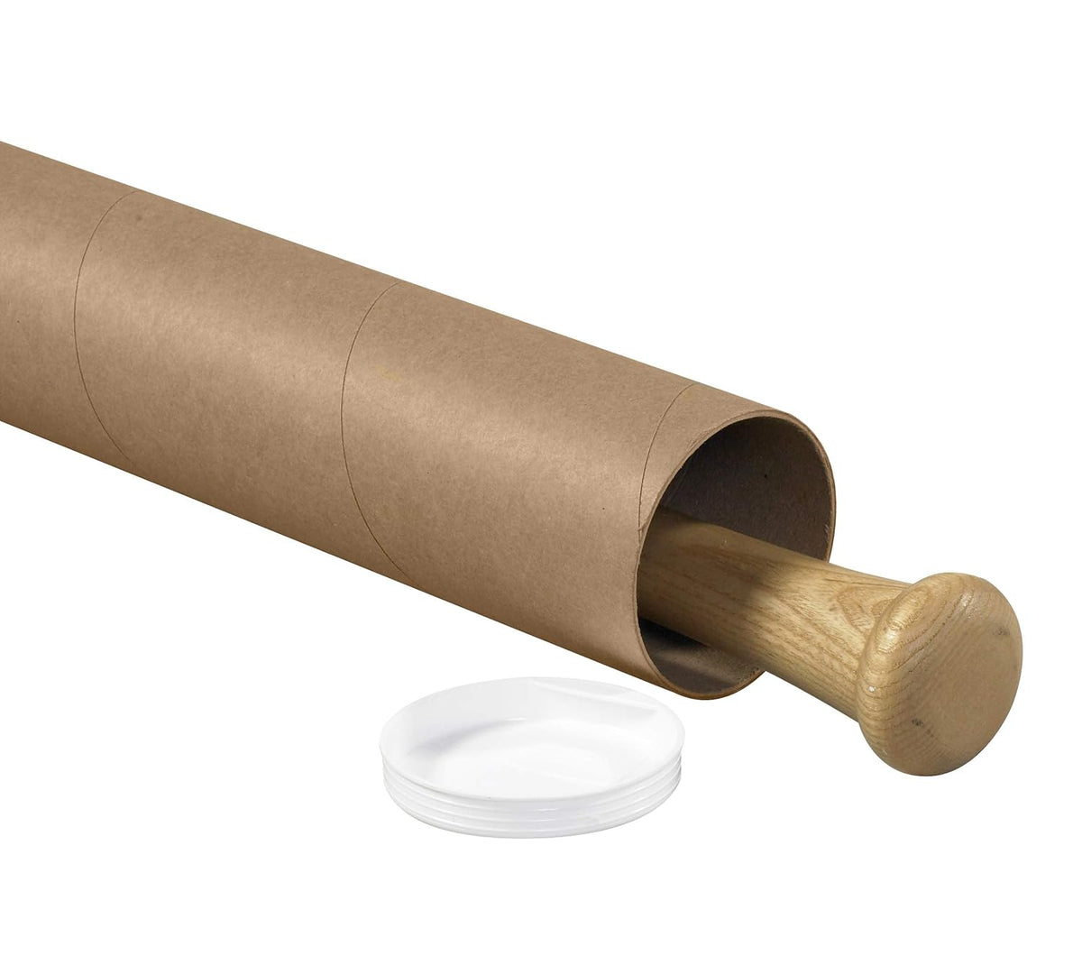 BOX USA BP3020K Mailing Tubes with Caps, 3" x 20", Kraft (Pack of 24)