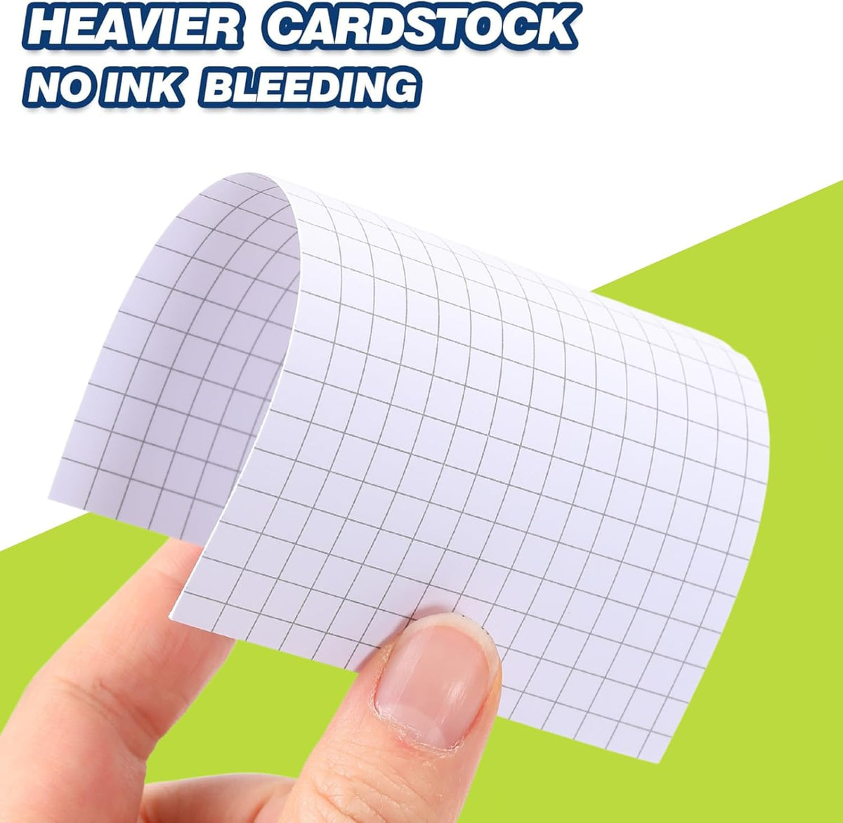 Extra Heavyweight Grid Index Cards 3x5 Inch 92lb Weight Double Sided Graph Ruled Notecards Thick Flash Cards for Note-Taking, Studying, and Organization, Ideal for School, Home and Office - 200 Count