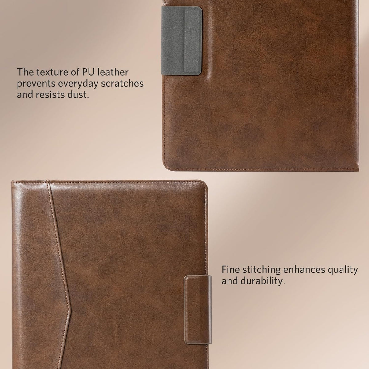 CoBak Premium PU Leather Case for Remarkable Paper Pro 11.8" (2024) – Slim Magnetic Back Cover with Auto Sleep/Wake, Folder Design, Magnetic Pen Holder Strap, Brown Leather