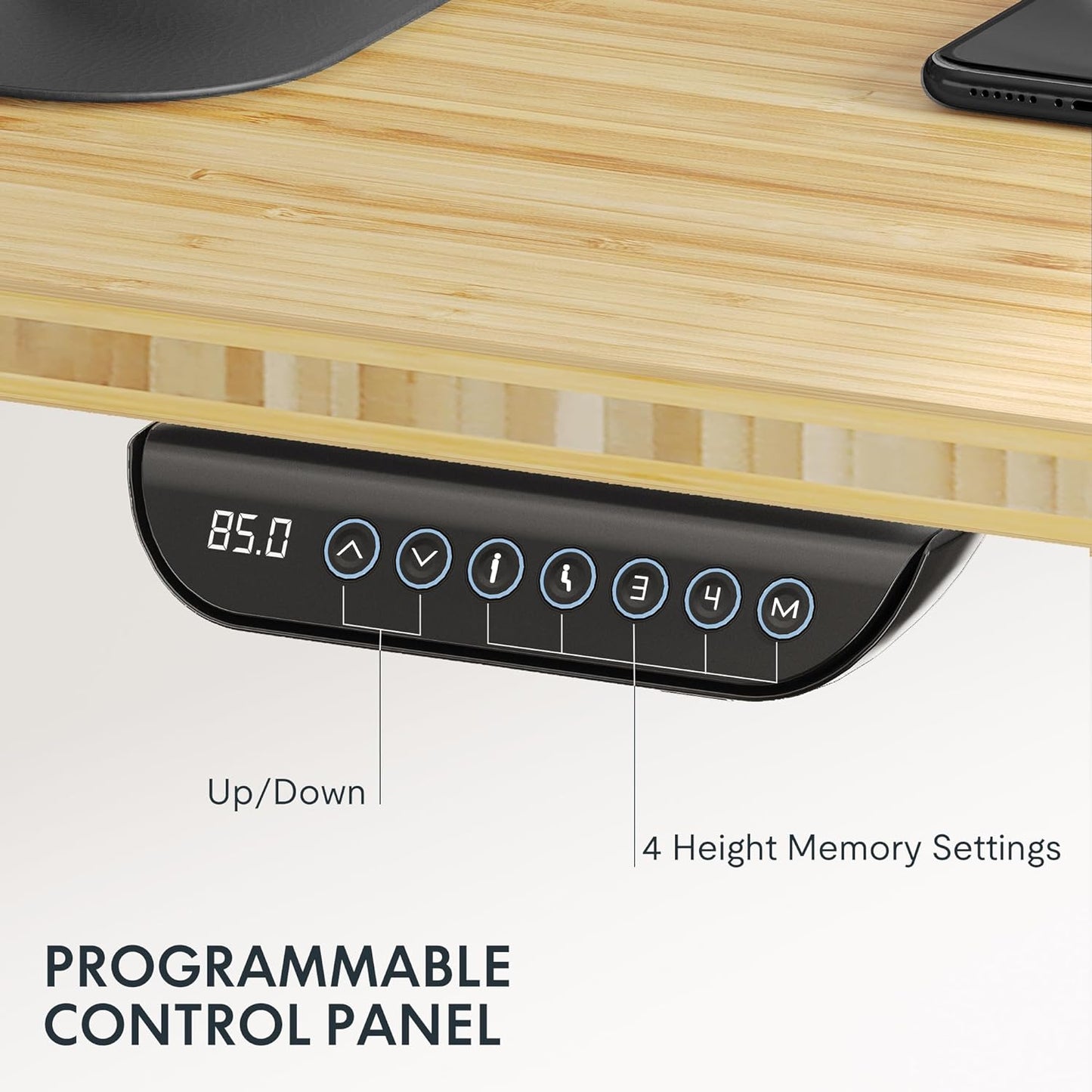 FLEXISPOT E6 MAX Bamboo Dual Motor 3 Stages Standing Desk 48x24 Inch Whole-Piece Board Electric Height Adjustable Stand Up Desk 150KG Load Capacity(Black Frame + Bamboo Curved Desktop)