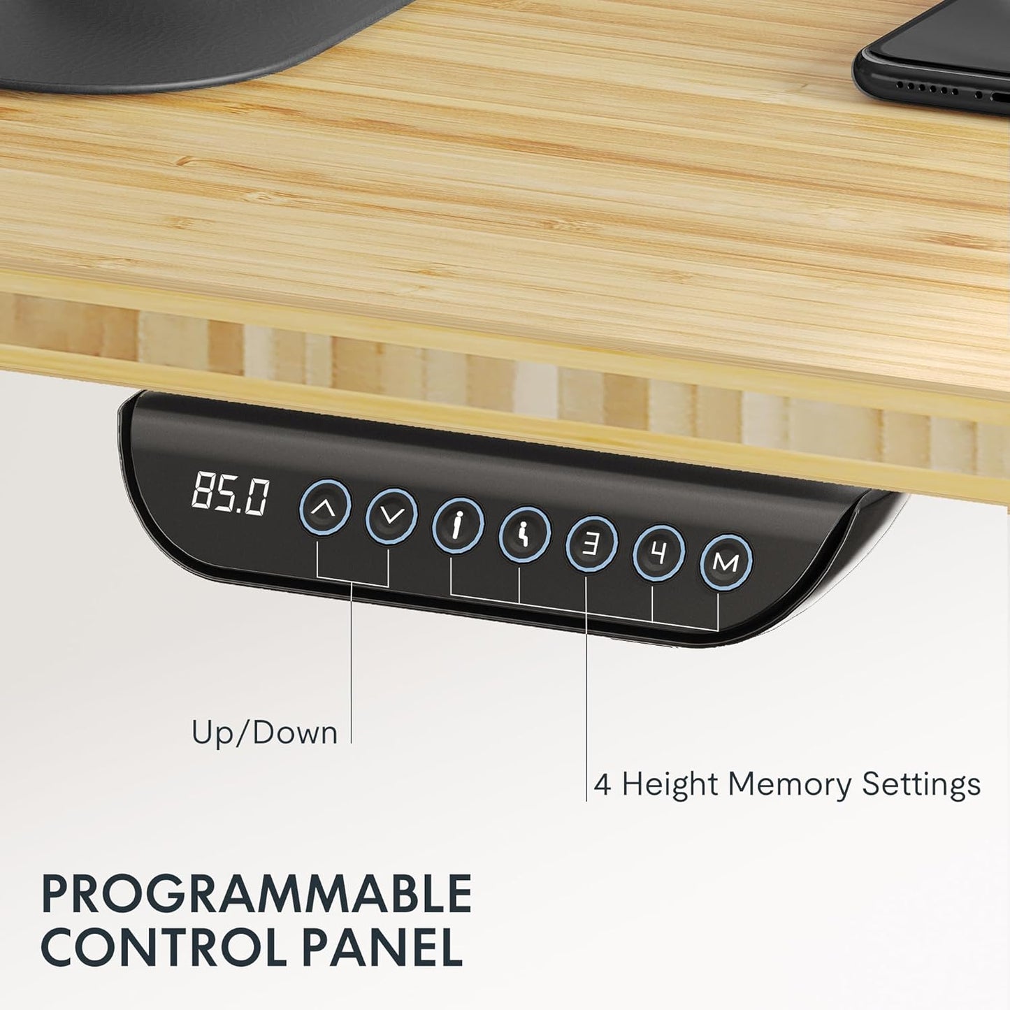 FLEXISPOT E6 MAX Bamboo Dual Motor 3 Stages Standing Desk 78x30 Inch Whole-Piece Board Electric Height Adjustable Stand Up Desk 150KG Load Capacity(Black Frame + Bamboo Desktop)