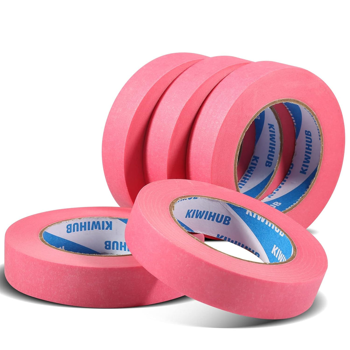 Pink Painters Tape,1 inch x 60 Yards x 5 Rolls (300 Yards Total) - Medium Adhesive Masking Tape for Painting,Labeling,DIY Crafting,Decoration and School Projects