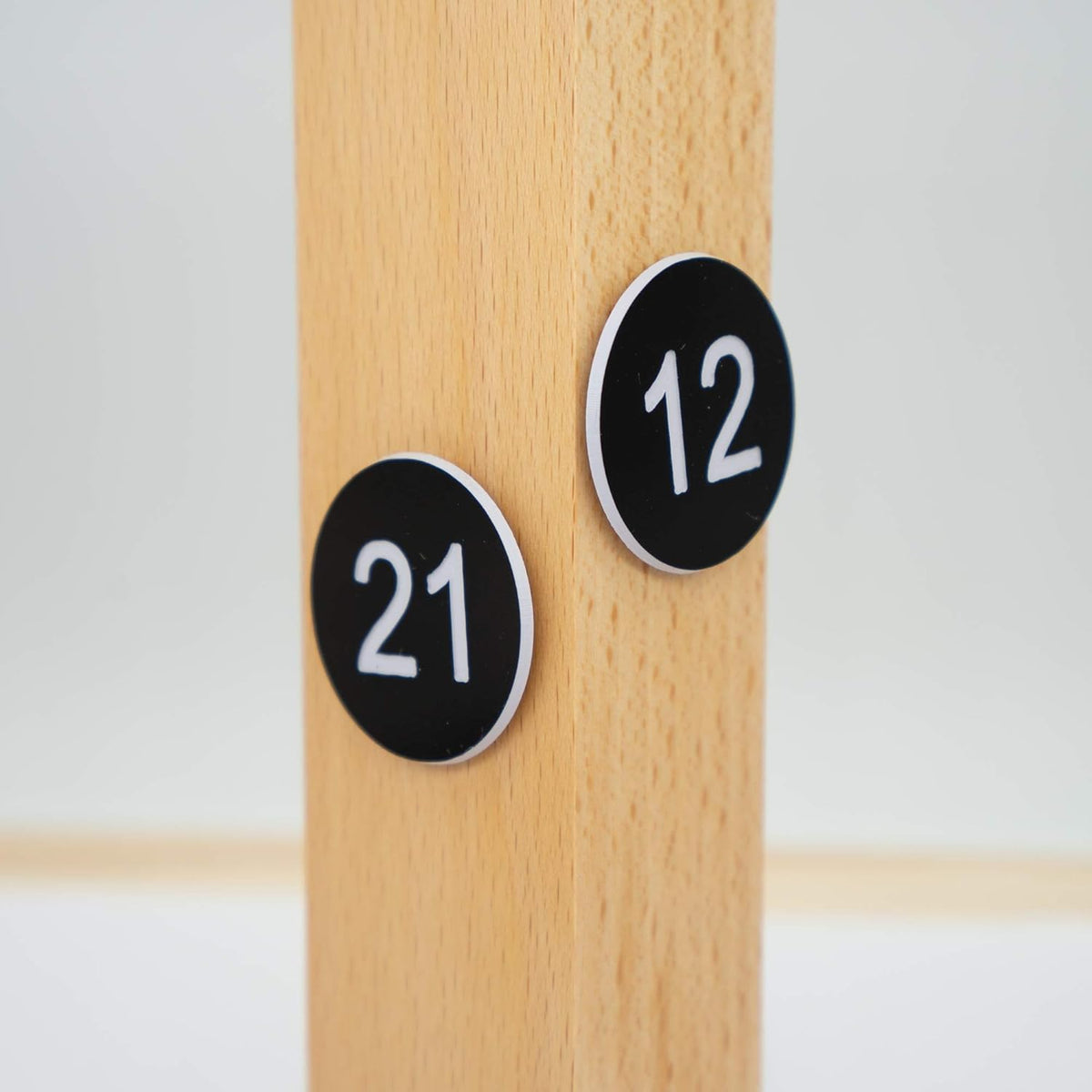 StayMax Plastic Number Tags Engraved Numbered Tags Without Hole (301-500, Black)