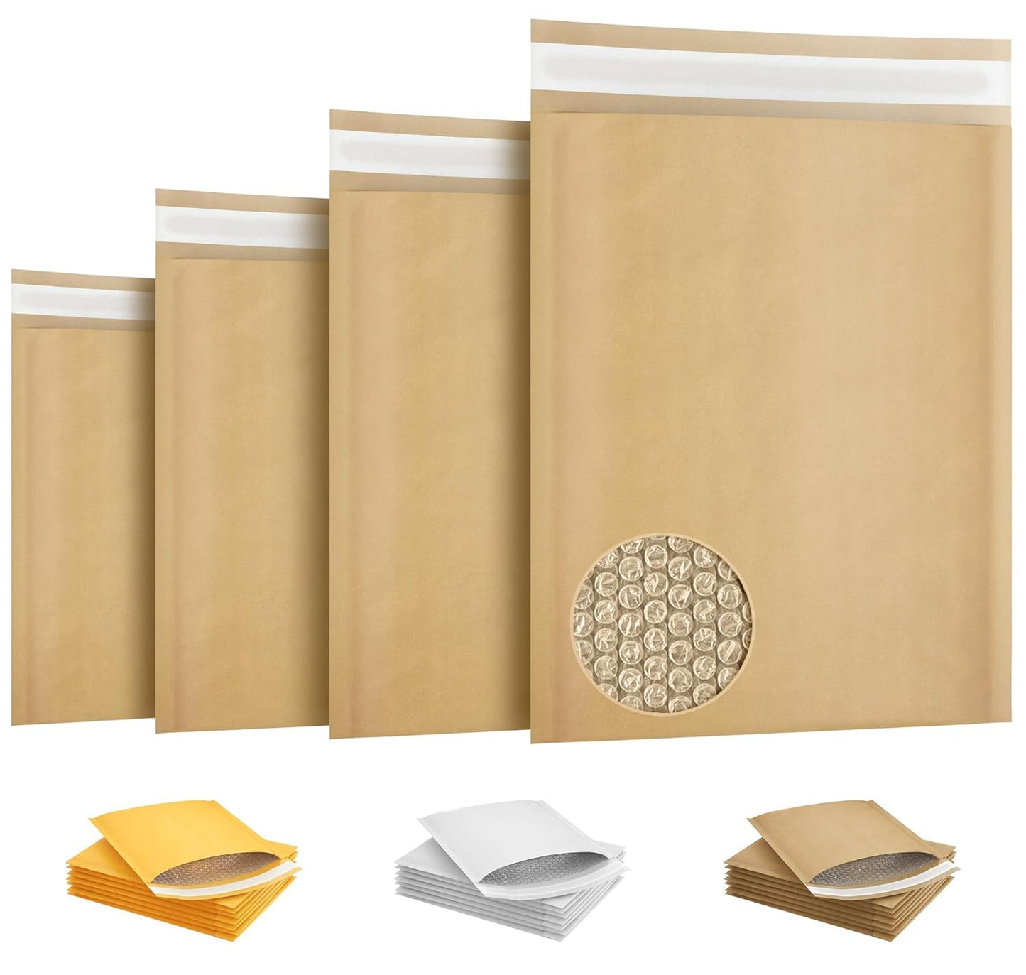 Natural Kraft Bubble Mailer Envelopes, 7.25 x 7 Inches. 25 Pack Mail Padded Envelopes Self Seal. Waterproof Kraft Bubble Mailers. Tear-Resistant Mailing Envelope Padded. Sturdy Paper Mailer