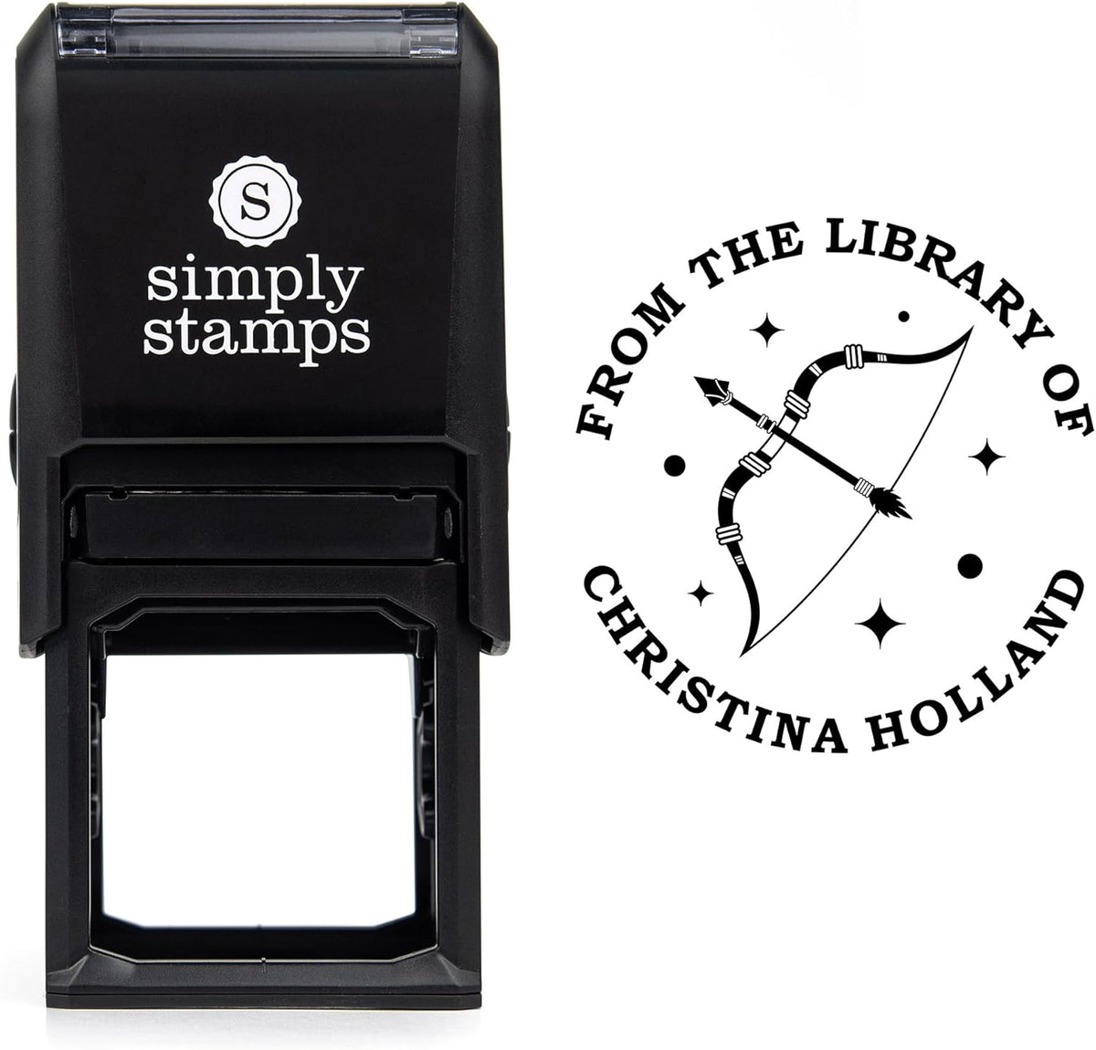 from The Library of Embossers & Stamps for Fantasy Book Readers | Custom Embosser | Custom Stamp | Ex Libris | Elevate Your Fantasy Collection of Stories and Novels (Design 1, Self-Inking Stamp)