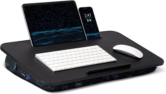 Lap Desk - Portable Laptop Stand & Stand, Fits Up to 17.3 in, Washable Cushion, Built-in Phone Holder & Mouse Pad - Gaming, Eating, Writing, Working on Bed, Couch,Floor - L.DOCTOR(Large, Gaming Accs)