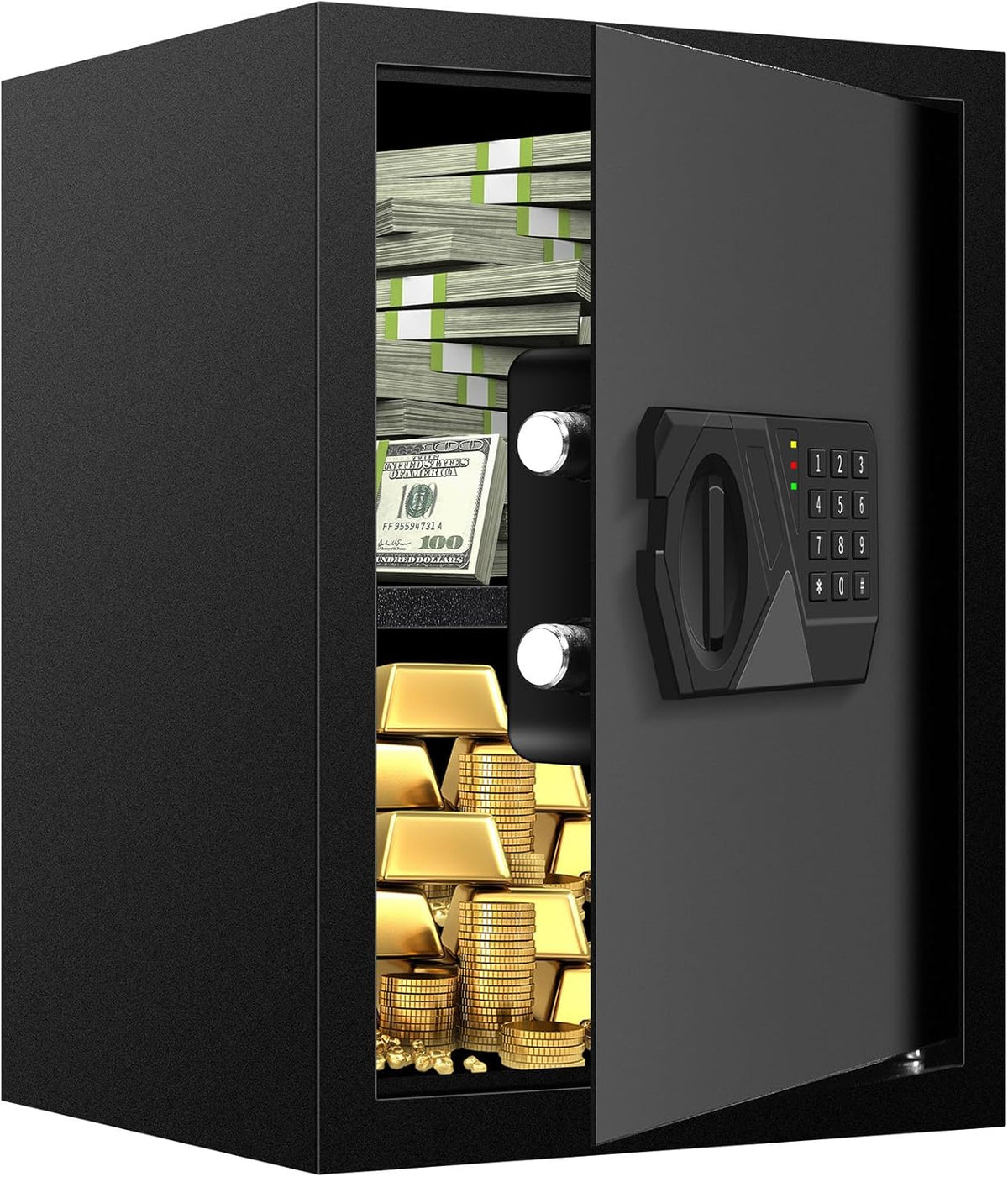 3.3 Cubic Feet Large Safes for Home Use Fire and Water proof, Digital Security Safe with Key and Combination, Home Safes Water and Fireproof for Firearm Medicine Money Valuables