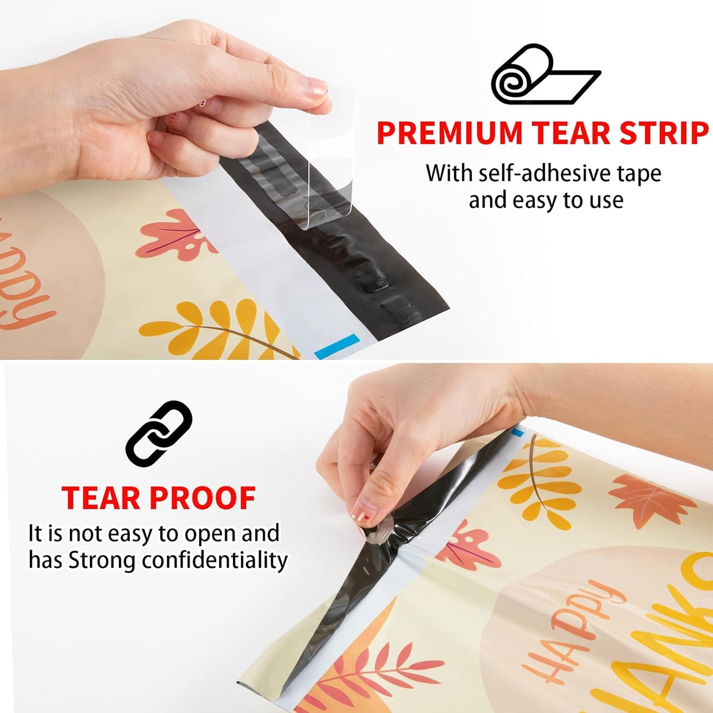 Oududianzi Poly Mailers 6X9, 50Pack Shipping Bags, Fashion Shipping Envelopes, Plastic Packaging Bags, Self-Seal Polymailers, Mailing Poly Bags for Business, Clothing (Leaf)