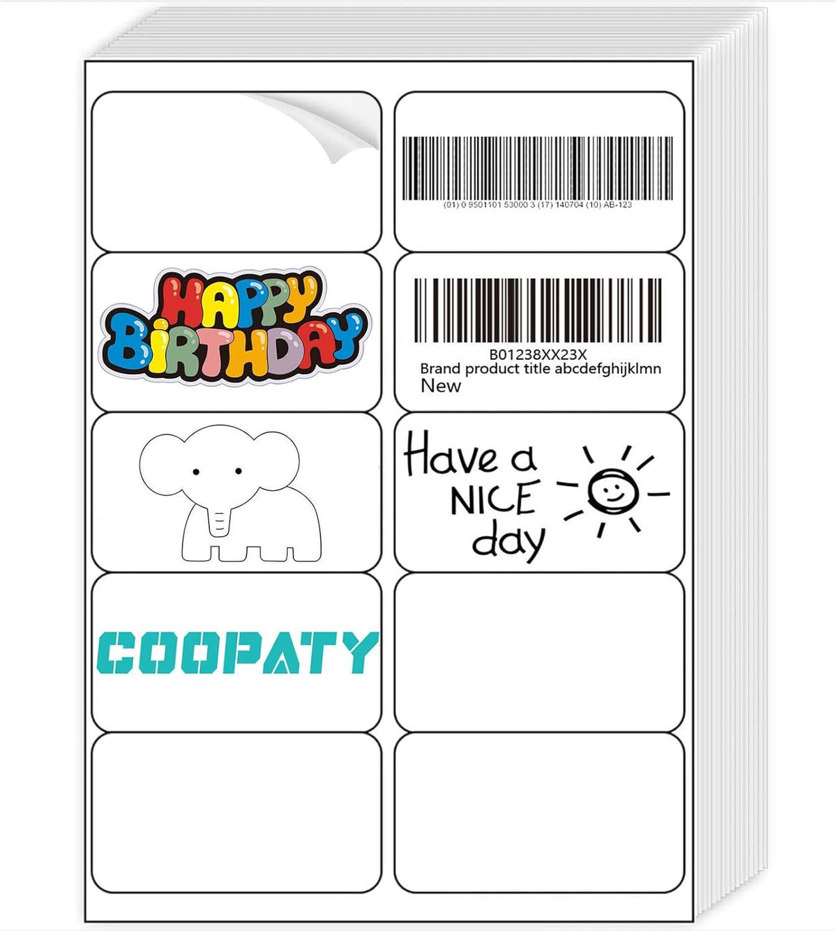 Coopaty 2 x 4 inch Shipping Labels, FBA 10 Up Address Mailing Label White Blank for Laser Inkjet Printer (200 Sheets, 2000 Labels)