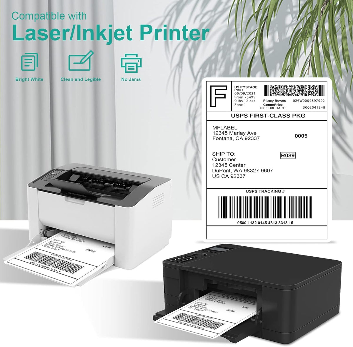 MFLABEL Full Sheet Sticker Labels, Address Labels, White Matte Label Paper, 8-1/2" x 11" Shipping Labels for Laser & Inkjet Printer (150 Labels, 150 Sheets)