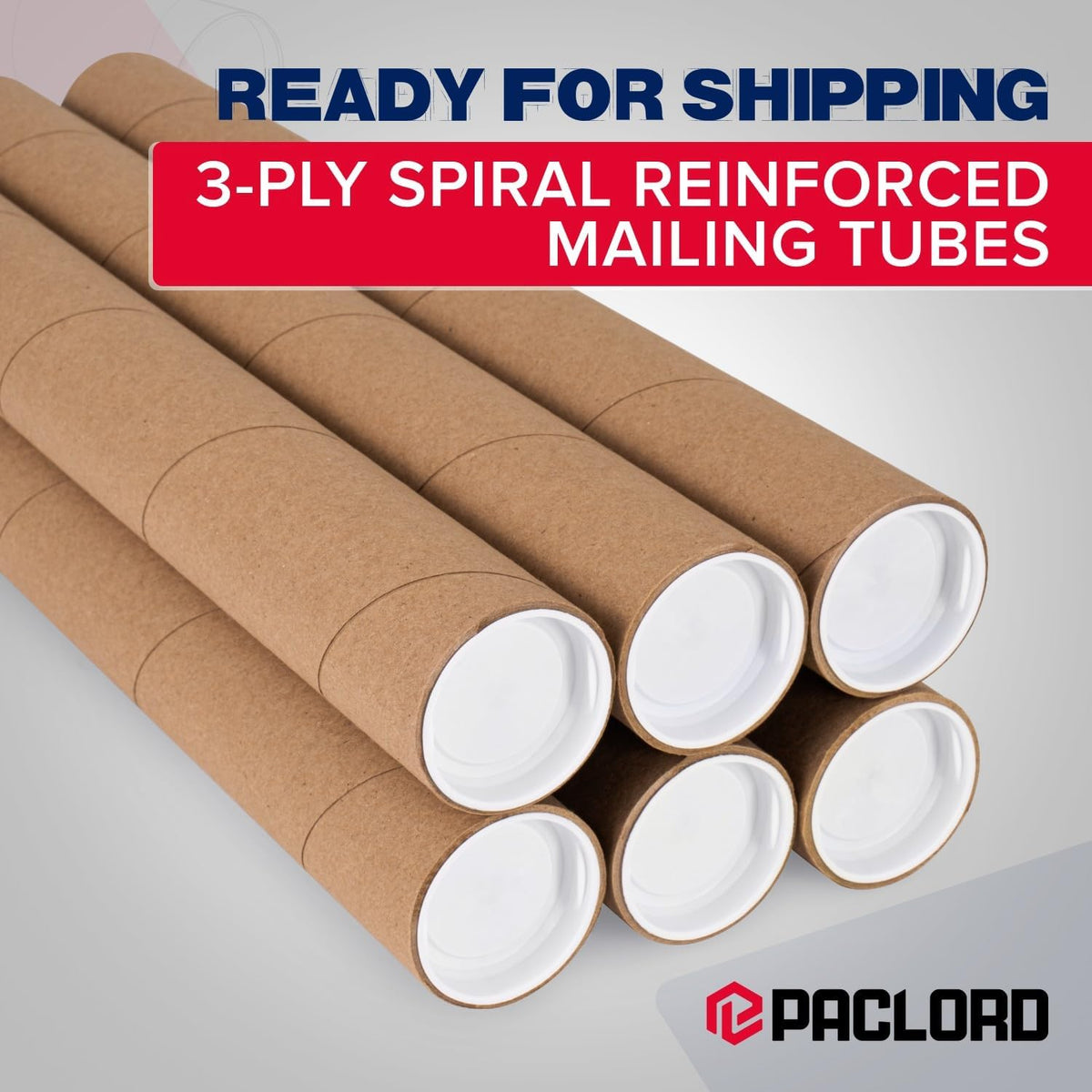 2" x 18" Heavy-Duty Reinforced Cardboard Mailing Tube, Pack of 6 Tubes with 12 Caps – Secure USPS Approved – Great for Shipping and Storing of Prints, Artwork, Posters or Documents