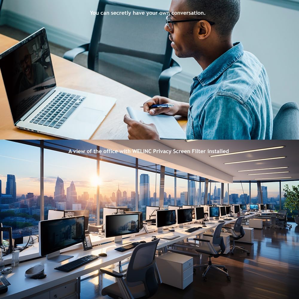 22 Inch - 16:10 Aspect Ratio - Computer Privacy Screen Filter for Widescreen Monitor - Anti-Glare - Anti-Scratch Protector Film - Protects Your Eyes from Harmful Glare and Blue Light
