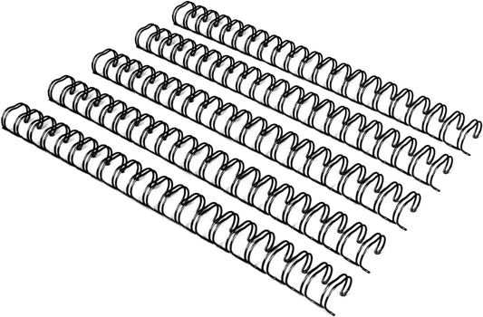 Rayson WR2119BK Wire Binding Spines, 2:1 Pitch Double Loop Binding Wires 3/4 Inch, 21-Loop Wire Ring Pack of 50 with Black