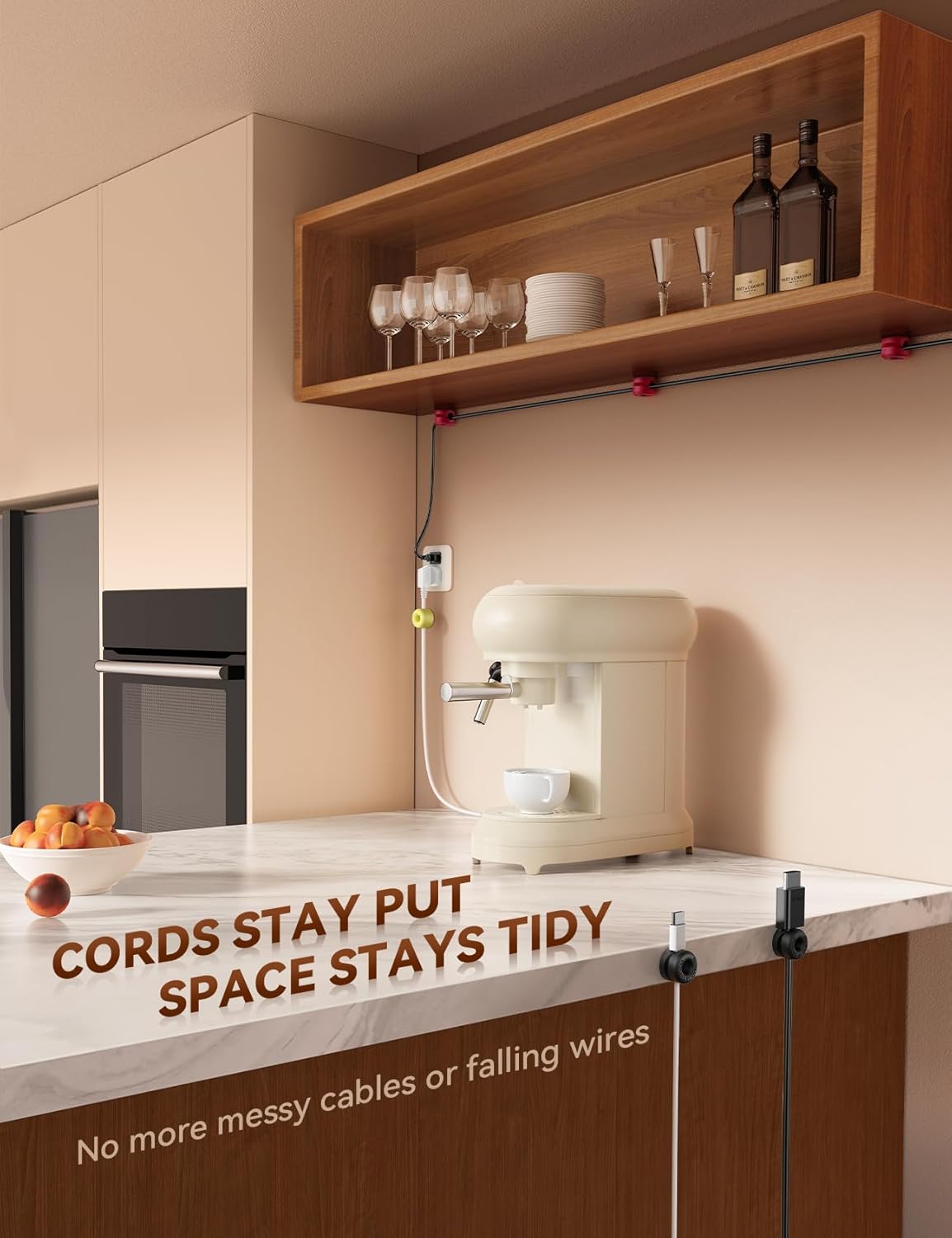 8Pack Cord Organizer JOYROOM Silicone Cable Clips [1s Side-Snap Lock] Desktop Cable Management, Adhesive Phone Charger Wire Keeper for Nightstand Office Workspaces Desk Organization Home Accessories