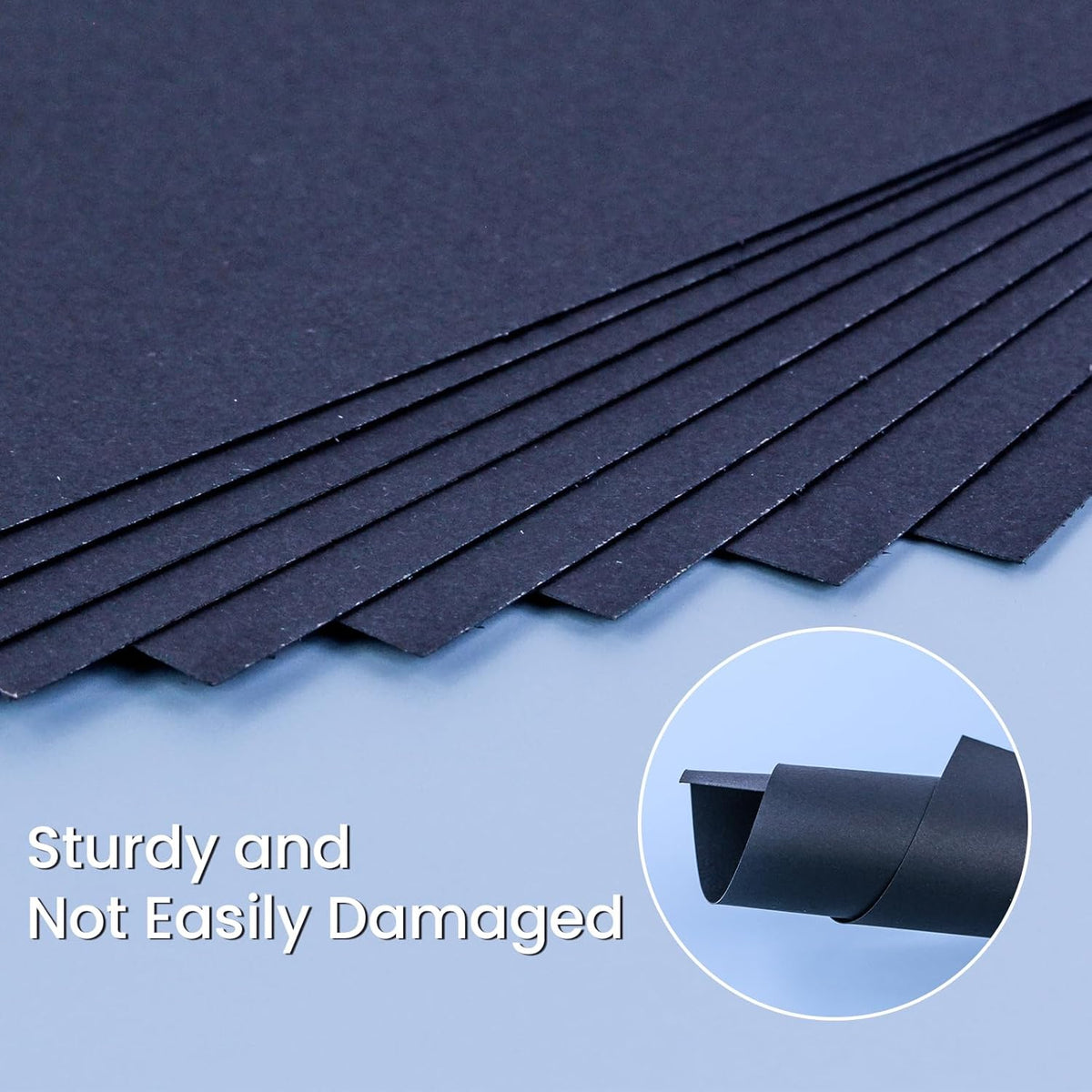 50 Sheets Black Cardstock Thick Paper 8.5 x 11, 250gsm/92lb Blank Heavy Cards Stock for Invitations, Printing, Postcards, Thankyou Cards, Index Cards, DIY Cards (Black, 8.5 x 11 inch)
