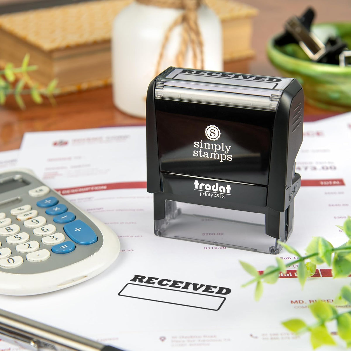 Received Office Stamp | 4 Different Sizes | 20 Designs | Multiple Color Options | Perfect for Quick Validation of Office Documents (Received, Large)