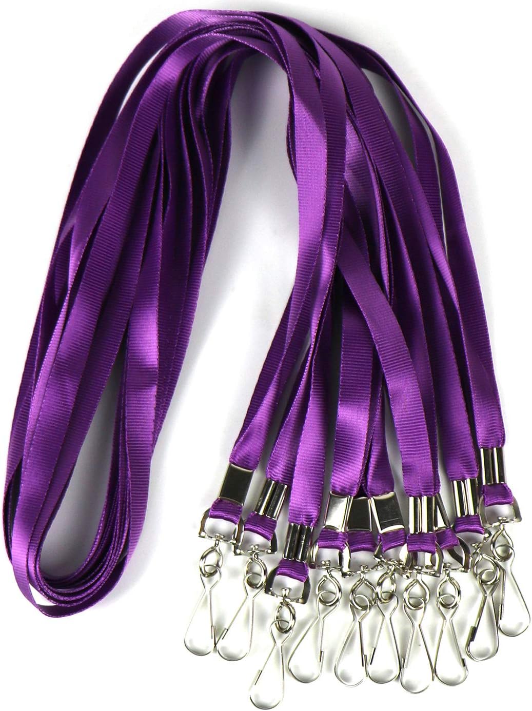 Bulk Lanyards Premium Cruise Lanyard Nylon Badge Lanyards Id Holder Perfect for Office, Kids, Teachers (Purple, 100Pack)