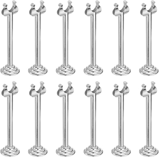 MECCANIXITY 12Pcs Table Number Holder 3.9 Inch Place Card Holder Picture Holders Silver Table Sign Holders for Wedding Anniversary Birthday Party
