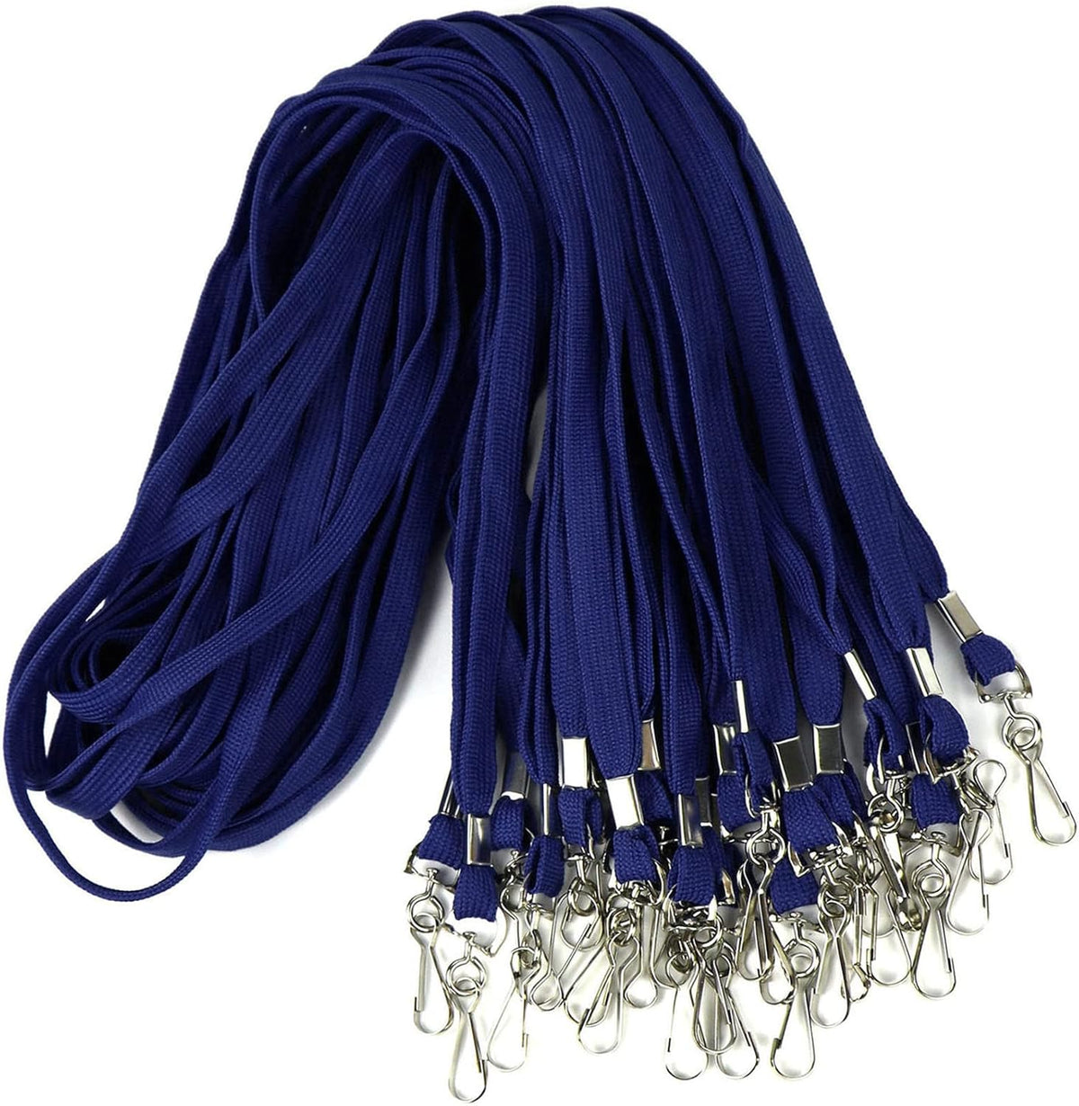 Ollain Badge Lanyards Flat Lanyard Swivel Hooks Neck Bulk lanyards with Clip 50 Pack