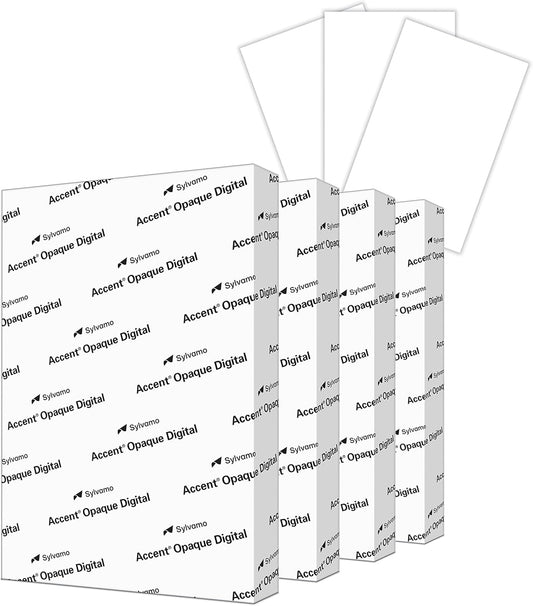 Accent Opaque White Printer Paper, 13” x 19” 28lb Copy Paper – 1,800 Sheets (4 Reams) – Premium Computer Paper with Super Smooth Finish, 97 Bright, 104gsm – Ideal for Ink Heavy Printing – 189034C