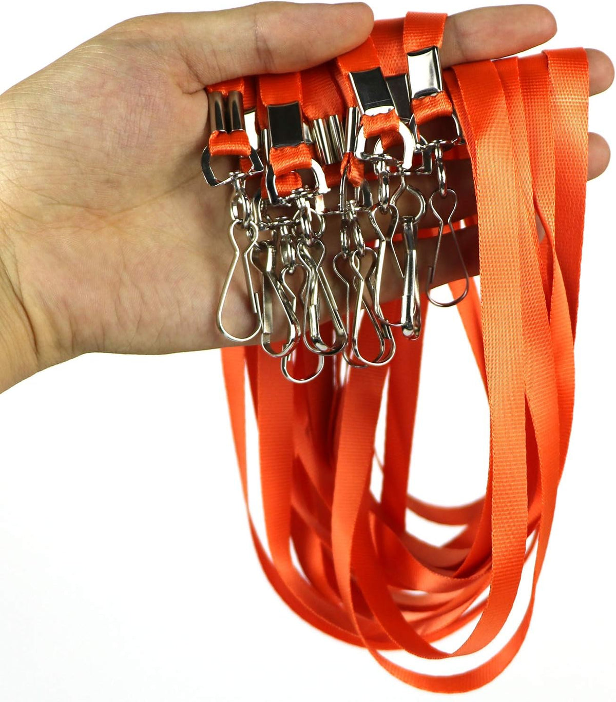 Bulk Lanyards Premium Cruise Lanyard Nylon Badge Lanyards for Id Holder Perfect for Office, Kids, Teachers (Orange, 50 Pack)