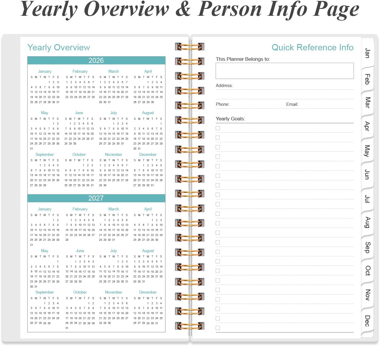 2026 Pocket Planner/Calendar - 2026 Planner from January 2026 - December 2026, Planner 2026 with 12 Tabs, Twin-Wire Binding, Inner Pocket, 3.75" x 6.75", Purple