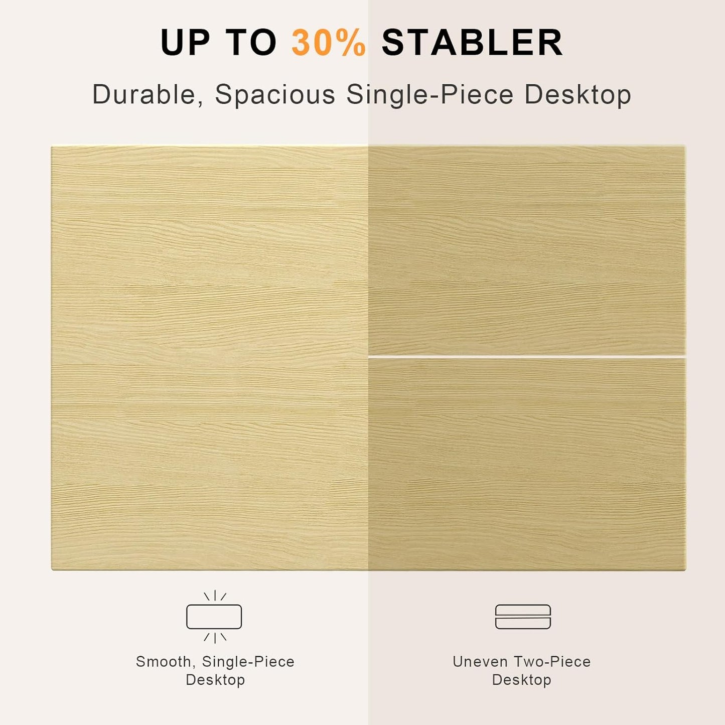 55x28 Inches Whole Piece Electric Standing Desk, Seamless One Piece Height Adjustable Sit to Stand up Desk for Home Office, Ergonomic Computer Workstation, Oak