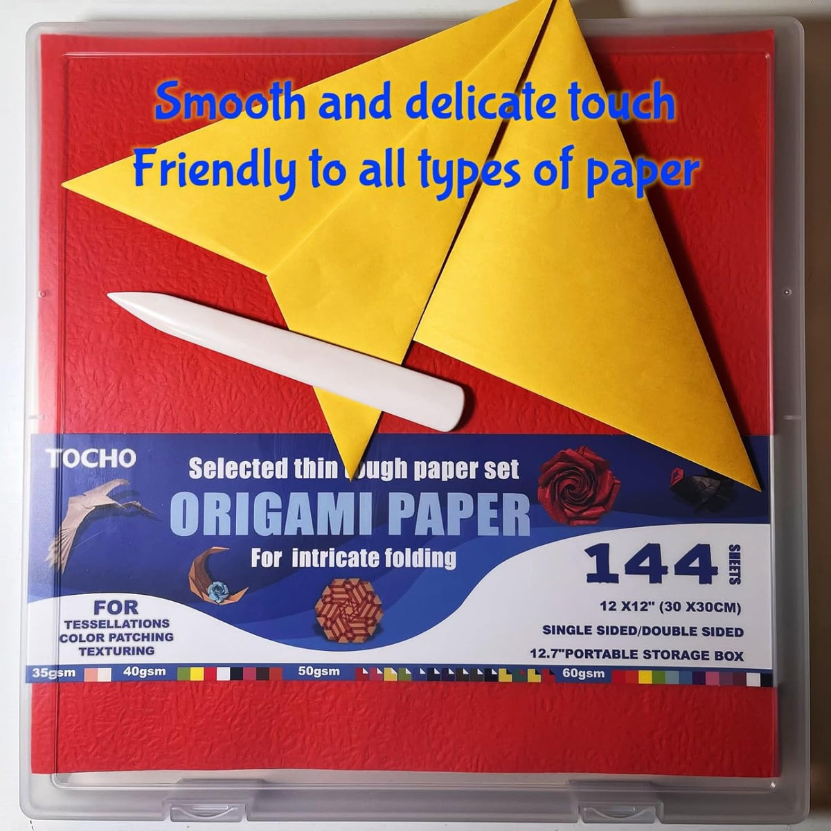 TOCHO Classic Bone Folder,point turner, Paper creaser for Card Making, Tapered Tool for Origami, Artwork for Paper scoring and folding, Art Supplies ,leather Tools(6" REAL Cattle Bone)