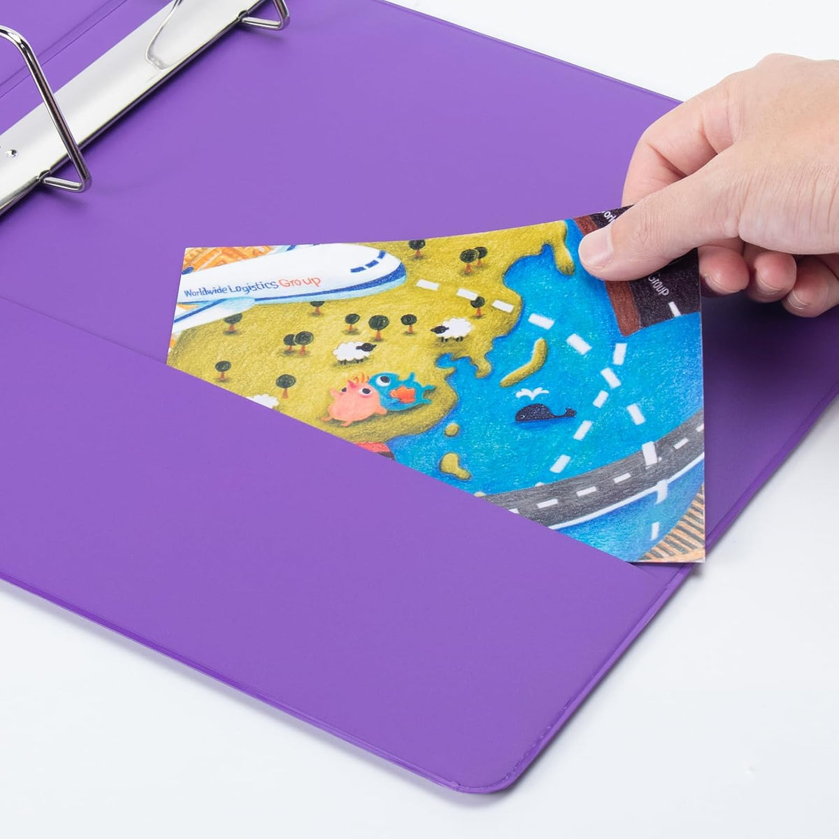 COMIX Sturdy 3 Ring Binder 2 inch with Clear View Cover, 2" Slant-D Ring View Binder Holds 500 Sheets of US Letter Size Paper, 6 Pack (Purple)