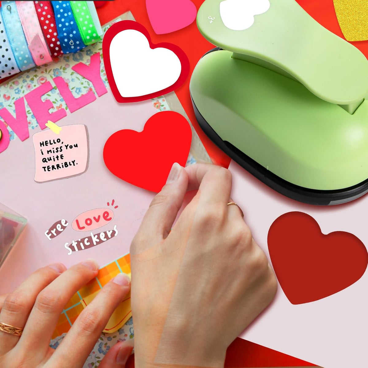 Heart Hole Punch, 3 inch Heart Punch, Hearts Punches for Paper Crafts, Hearts Paper Punch, Heart Shaped Hole Punch, HeartCraft Punches, Large Shape HeartPunch for Cardstock, Scrapbooking