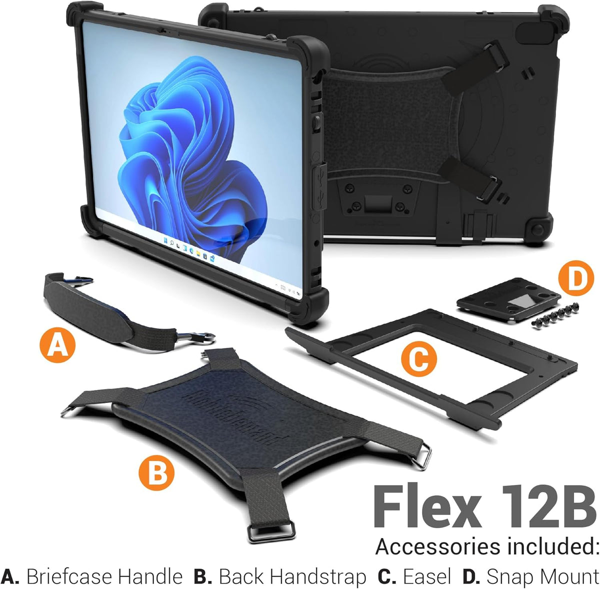 MobileDemand Flex 12B 2-in-1 Rugged Windows 11 PC – 16GB RAM, 256GB SSD, 12” Touchscreen, 2lb, MIL-STD-810H Certified, Ideal for Field & Industrial Work