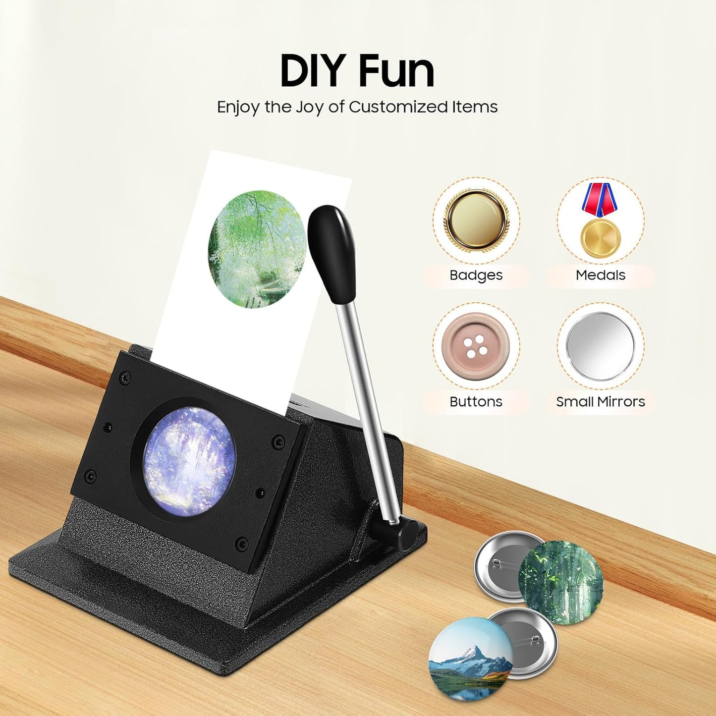 2.28in Button Paper Cutter 58mm Circle Punch Badge Paper Cutter for DIY Button, Mirrors Bottle Openers