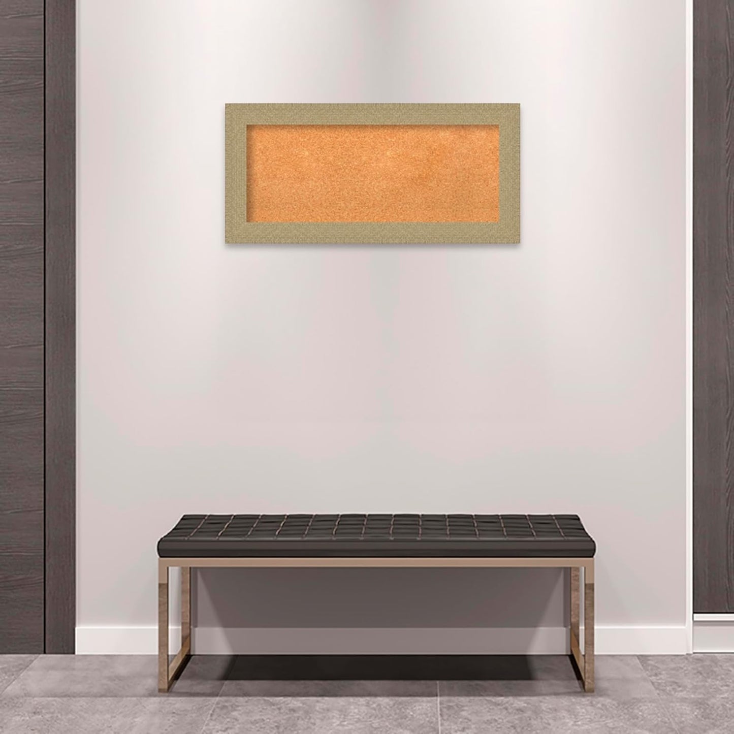 Amanti Art Natural Cork Board for Wall, 16x34 Vision Board with Gold Frame, Medium Corkboard Office Decor for Home Organization, Casual Corkboard Pinboard to Display Items for Home Organization in