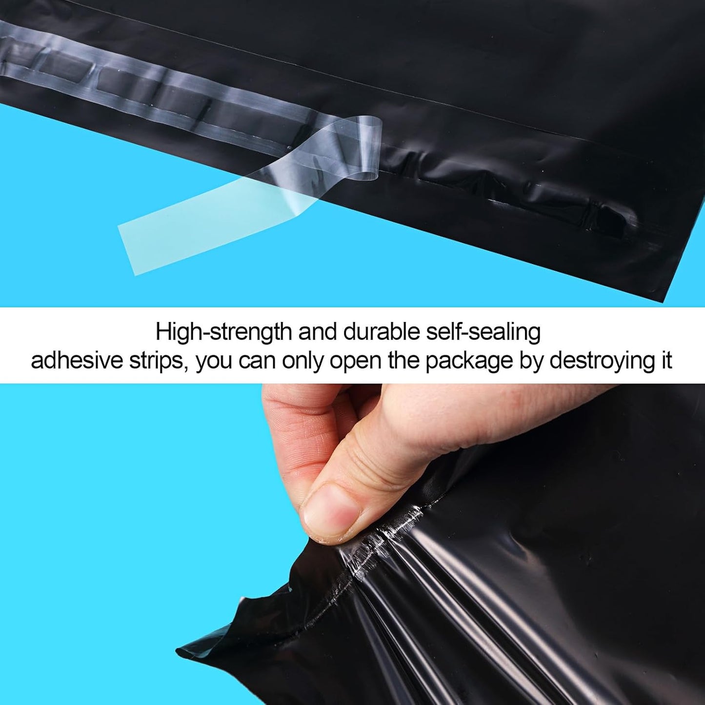 Outus 240 Pcs Poly Mailers Variety Pack Mailing Shipping Bags 6 Assorted Sizes Shipping Envelopes Self Adhesive Waterproof and Tear Proof Packaging Bags for Clothing Books Gift (Black)