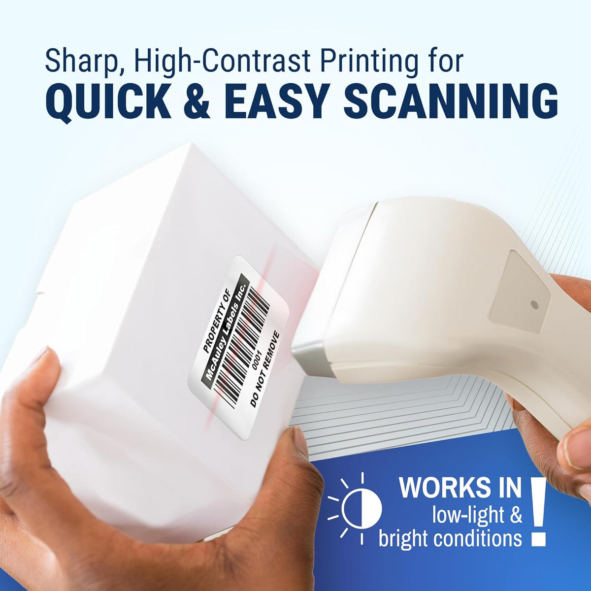 McAuley Labels Custom Asset Tags for Equipment – Numbered, Permanent, Adhesive, Metalized Silver Polyester - Barcode Label - 2x1 Inches