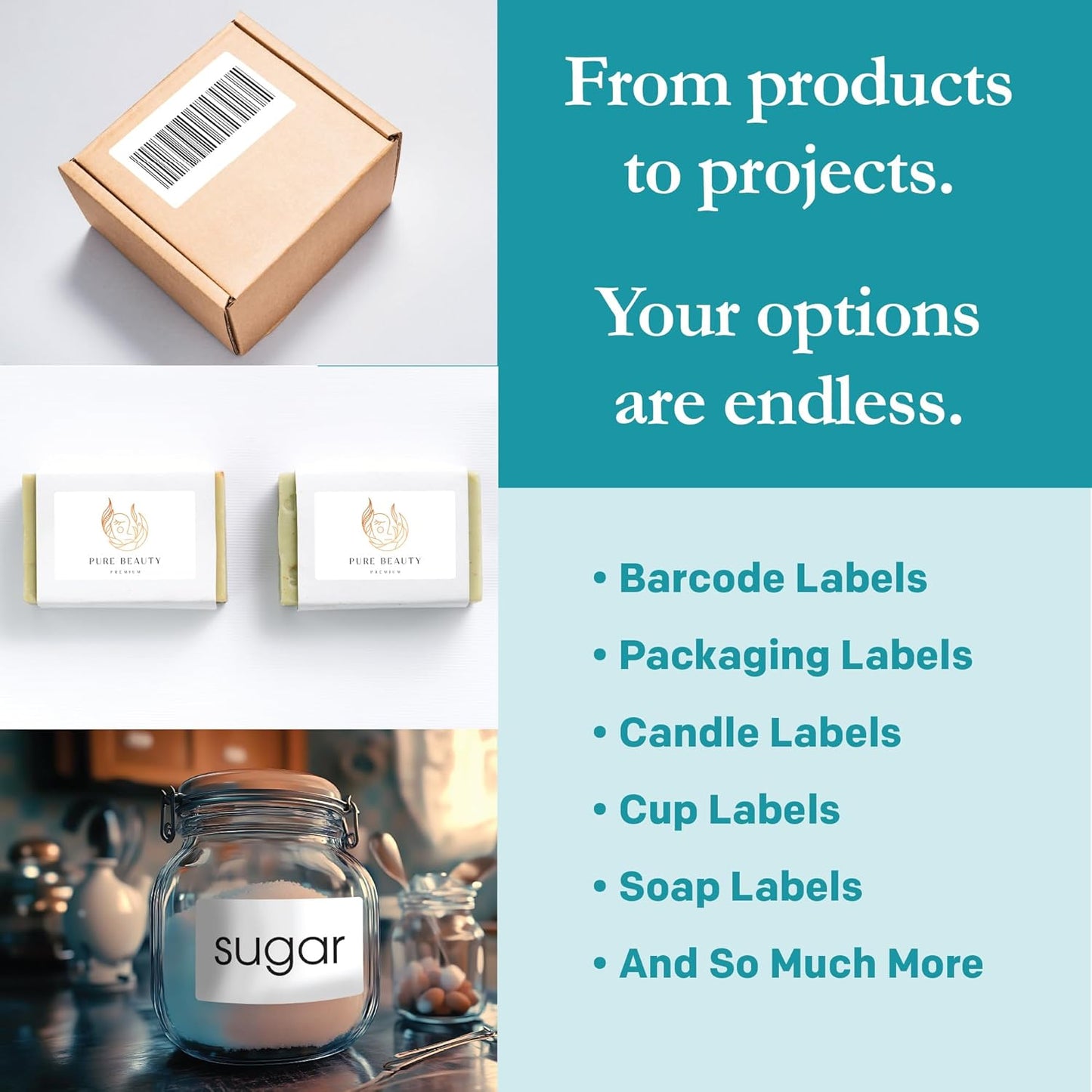Premium Label Supply White Sticker Rectangle Labels – 2.5" x 1.563" – Laser/Inkjet Compatible – (18 per Sheet), 25 Sheets – 450 Total Adhesive Labels