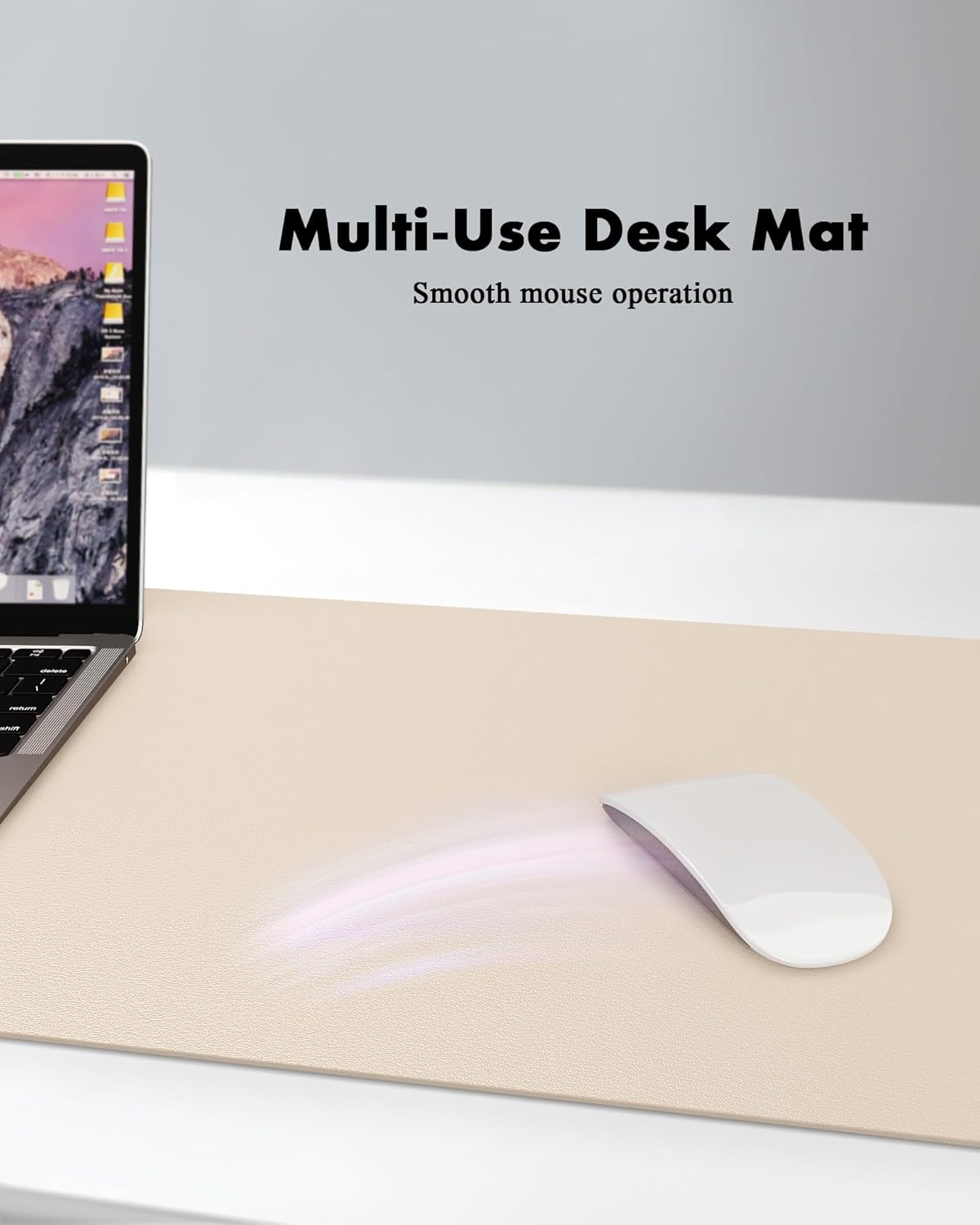 YSAGi Double-Sided Desk Pad, 23.6"x13.7" Leather Desk Mat, Eco Cork Desk Pad Protector, Large Mouse Pad for Desk, Waterproof Desk Blotter Pad, Desk Writing Pad for Office Work/Home(Beige/Cork)