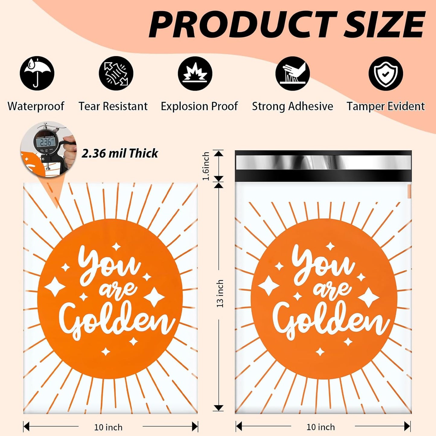 Oududianzi Poly Mailers 10x13, 50PCS Shipping Bags, Mailing Bags, Plastic Packaging Bags, Mailers Poly Bags for Shipping, Shipping Envelopes for Small Bussiness - Line