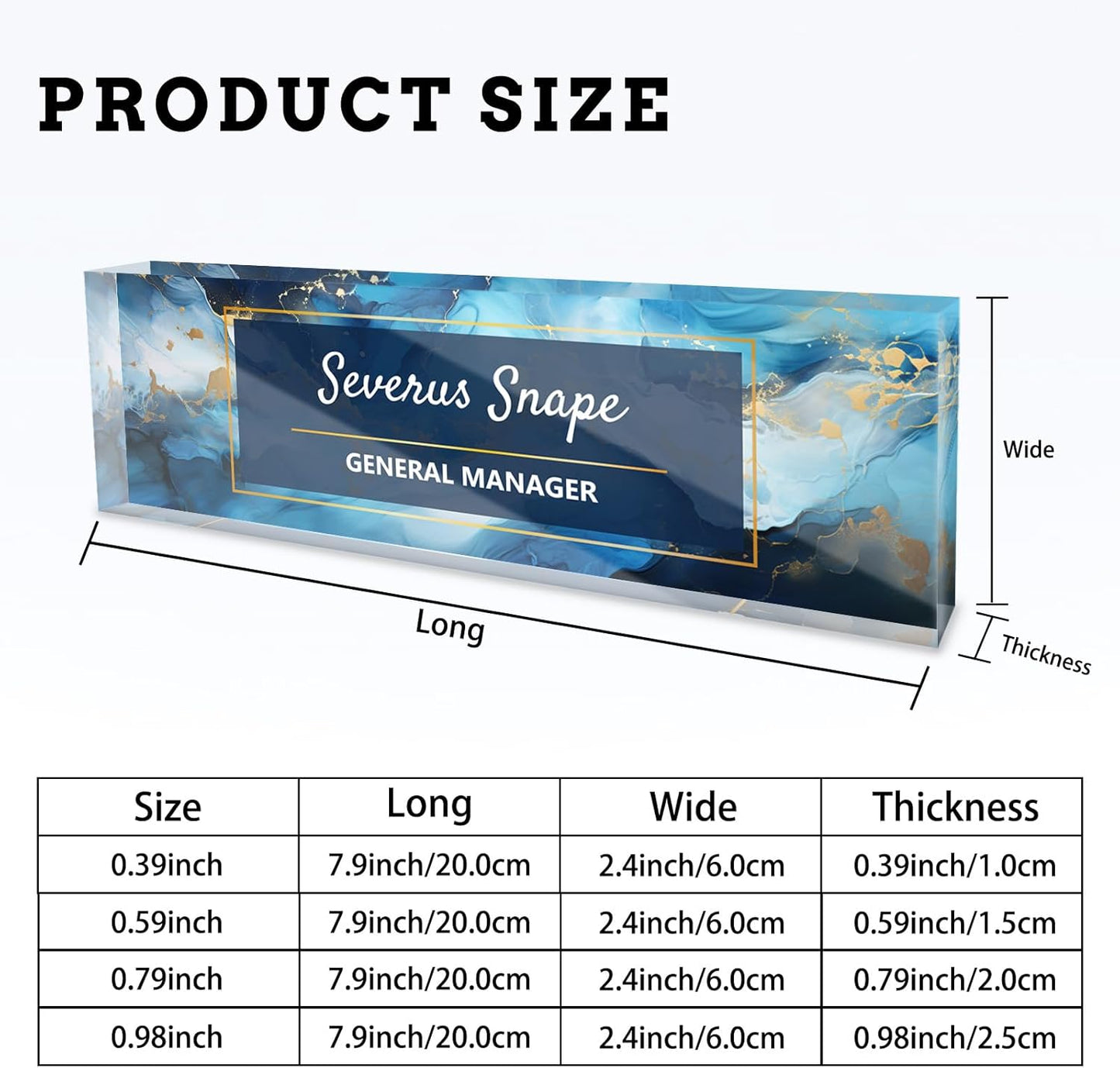 Personalized Name Plate for Desk, Custom Acrylic Desktop Accessories Office Decor for Women Men, Offices Gift for Coworkers Boss Teacher, Employee Appreciation Gifts