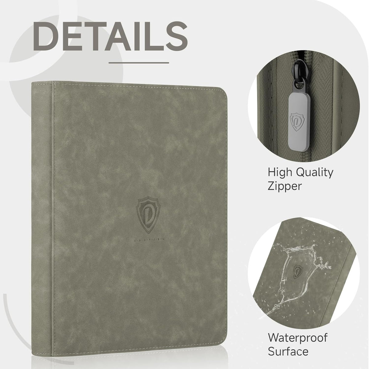 Card Binder with 1024 Cards,16 Pocket Trading Card Binder Includes 32 Page Storage Sleeves,Collection Card Album,Card Holder to Organize and Protect Cards,Grey