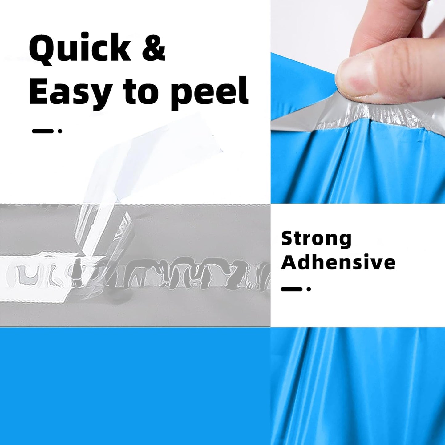 POLYSELLS 500 pcs 14.5x19 Inches Blue Poly Mailers Shipping Envelopes, Strong Adhesive Sealing, Waterproof, and Tear-resistant Postal Mailing Bags for Clothing, Books, and Accessories
