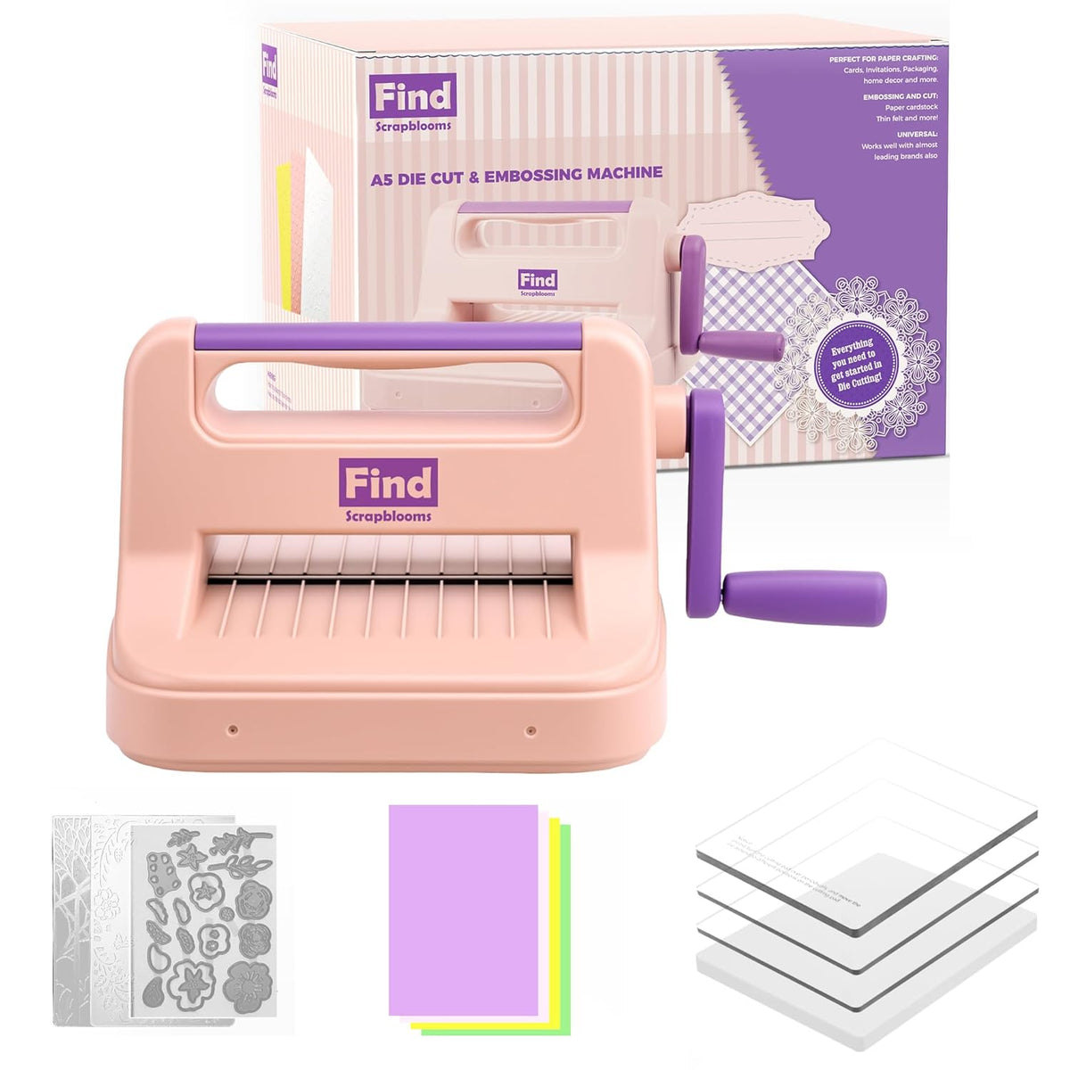 Die Cut Machine,Manual Embossing Machine for Cardmaking,Scrapbooking with Gift Box,6in Openning