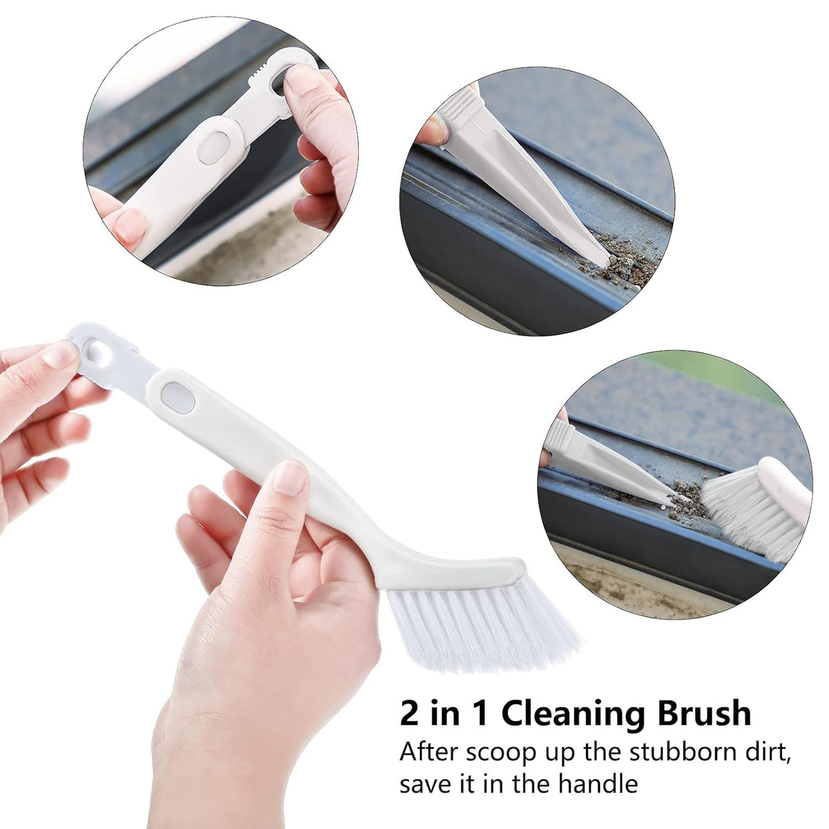Patelai 4 Pieces Cleaning Brush Sets Small Scrub Brush Household Use for Cleaning Bottle Sink Kitchen Sink Corner Dish Edge Grout Bathroom Sliding Door Window Track(White)