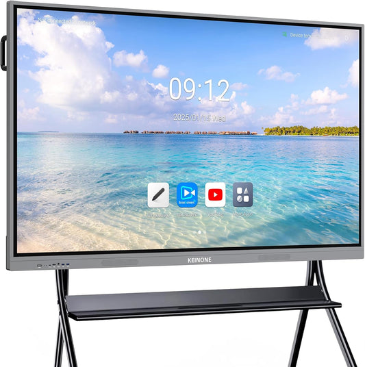 65'' 4K Smart Board, Android 14 OS 8+128 GB Interactive Whiteboard, Electronic Digital Whiteboard with Open App Ecosystem, Touchscreen Smart Board for Home, Office and Classroom, Gray