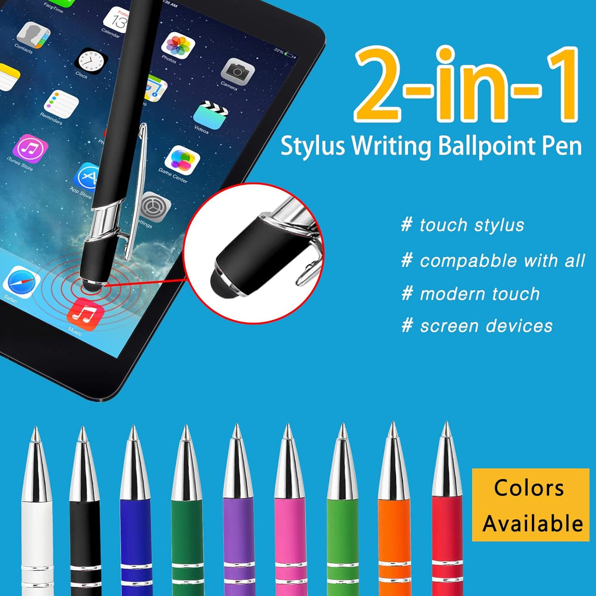 Max 500 Pcs Personalized Pens Bulk, Custom Pens with Free Engraving, Customized Stylus Tip Ballpoint Pen with Your Name Massage Text for School Office Business Graduation Anniversaries-200 Packs