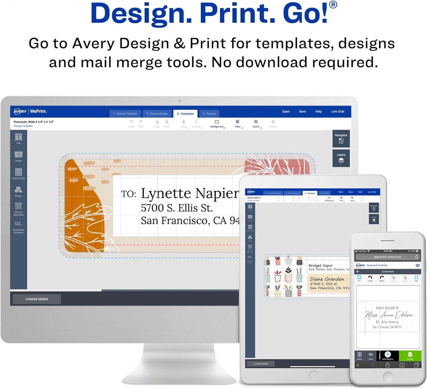 Avery Printable Address Labels for Laser Printers, 1" x 2-5/8", Matte Clear, 300 Blank Mailing Labels (15660)